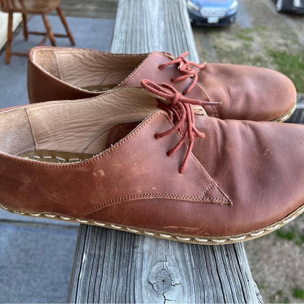 NEFES handmade brown leather Oxfords